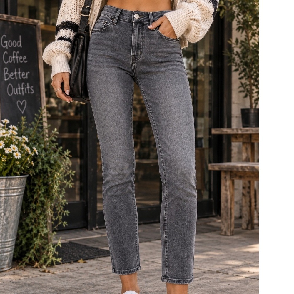 BDG Urban Outfitters Womens Skinny Jeans Charcoal Gray Stretch Denim Pants Crop